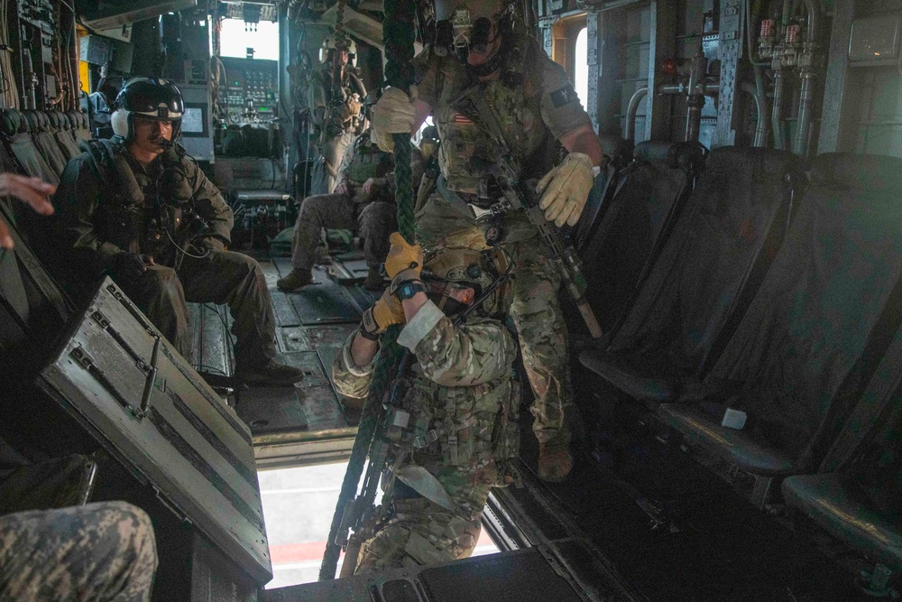 Recon Co, Army SOF, MARCOS Fast-Rope at Tiger TRIUMPH 24