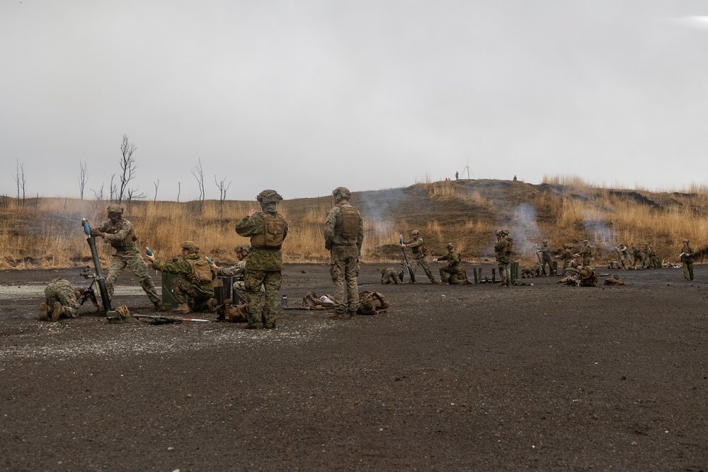 Weapons Co, BLT 1/1 conduct mortar range