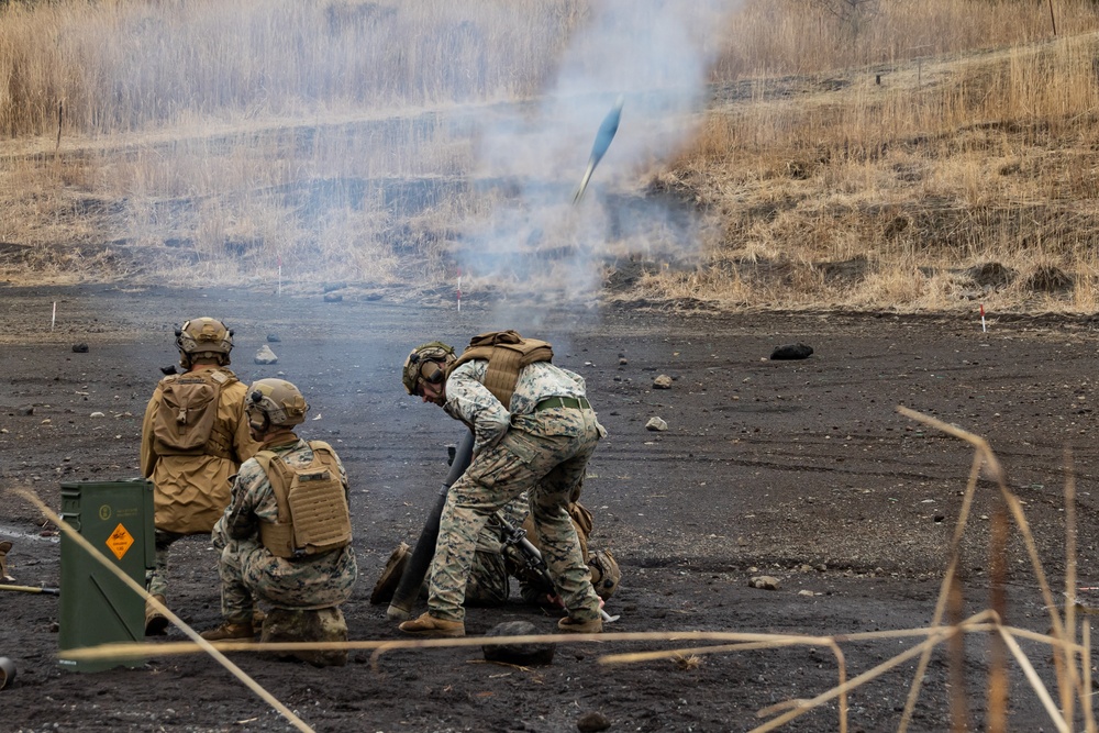 Weapons Co, BLT 1/1 conduct mortar range