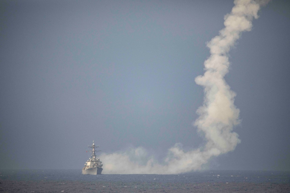 US Navy Ships Conduct Live-Fire Exercise