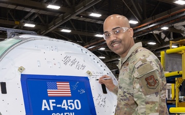 Forging air dominance: AFRC commander signs first F-35 Bulkhead slated for 301 FW