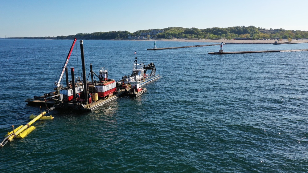 Corps of Engineers Start Outer Harbor Dredging in Holland, Michigan