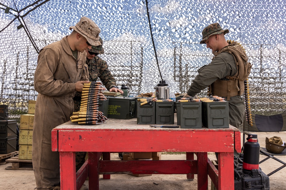 AAS students fire MK19s and M2A1s for an ACV gunnery exercise