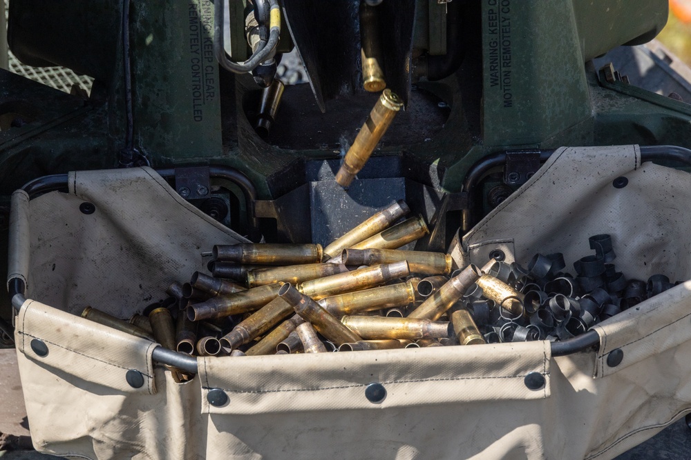 AAS students fire MK19s and M2A1s for an ACV gunnery exercise