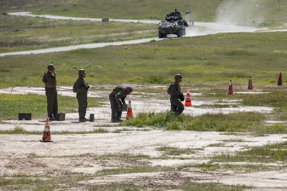 AAS students fire MK19s and M2A1s for an ACV gunnery exercise