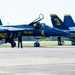 U.S. Navy Blue Angels preform practice maneuvers prior to upcoming Beyond the Horizon Airshow at Maxwell