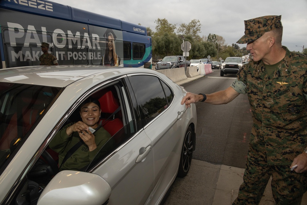 Camp Pendleton Marines Hand Out DoD Safe Helpline Cards