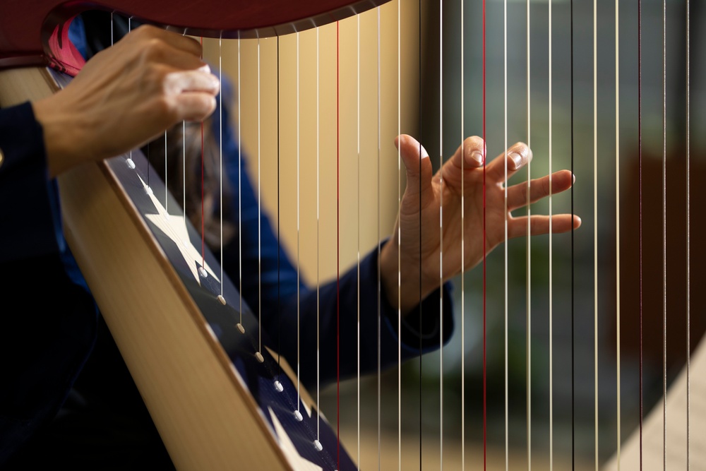 Harpist Plays for Cancer Patients at Walter Reed