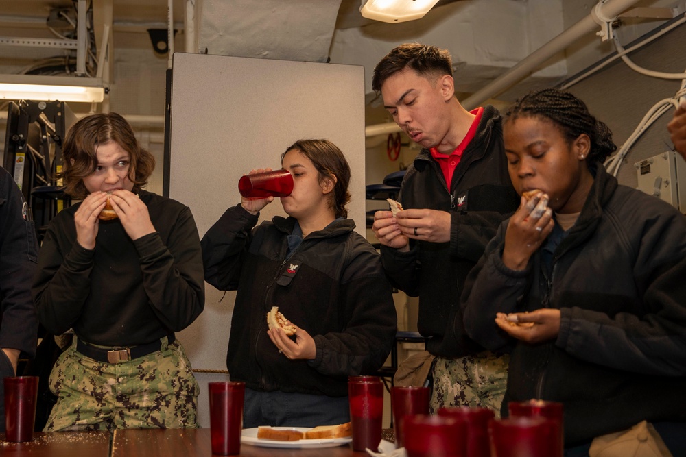 PB&amp;J Snackdown Staring Crewmembers from USS Tripoli