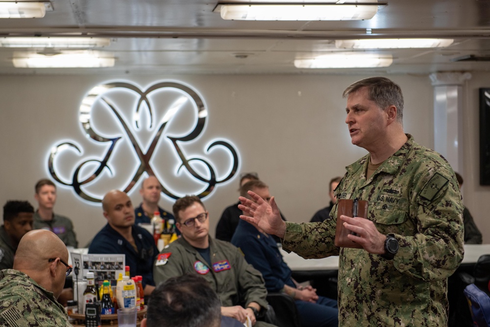 USS Ronald Reagan (CVN 76) hosts tour for Commander, U.S. 7th Fleet, Vice Adm. Fred Kacher