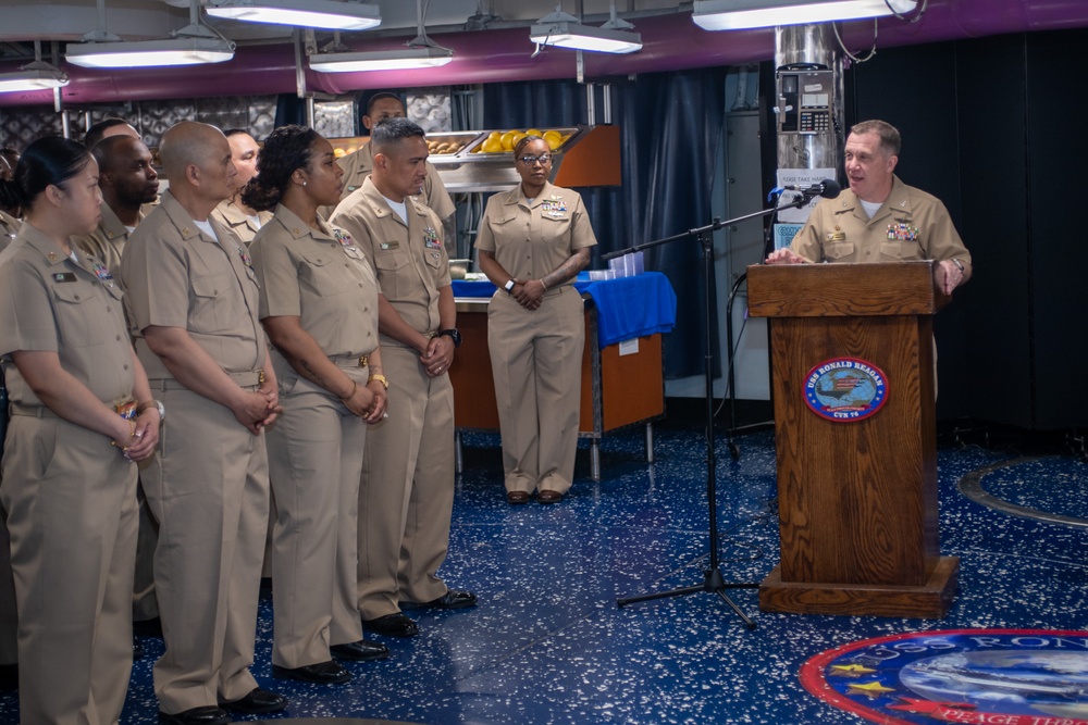 USS Ronald Reagan (CVN 76) Sailors celebrate CPOs Birthday