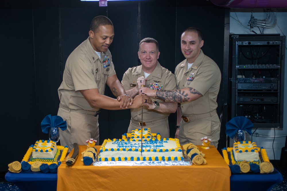 USS Ronald Reagan (CVN 76) Sailors celebrate CPOs Birthday