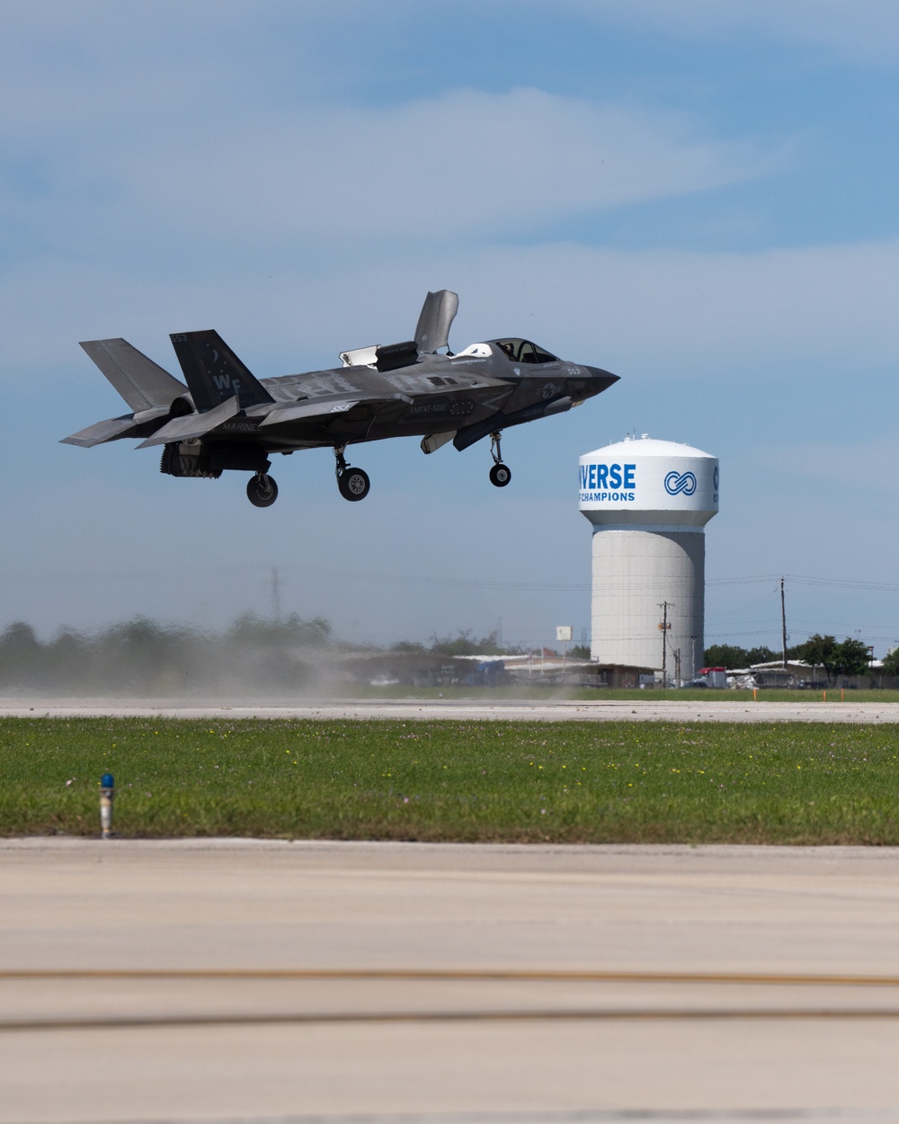 The United State Marine Corps F-35B performs at The Great Texas Airshow