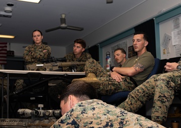 Marines with 2nd Bn., 5th Marines teach EOD technicians about M110 SASS