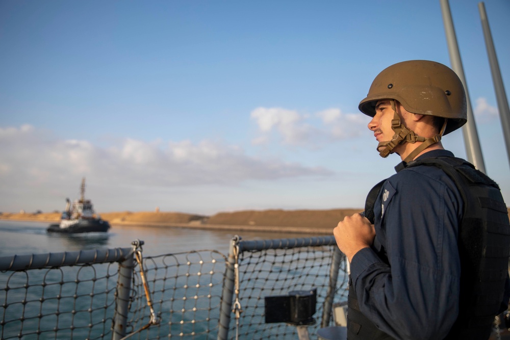 USS Carney Transits the Suez Canal