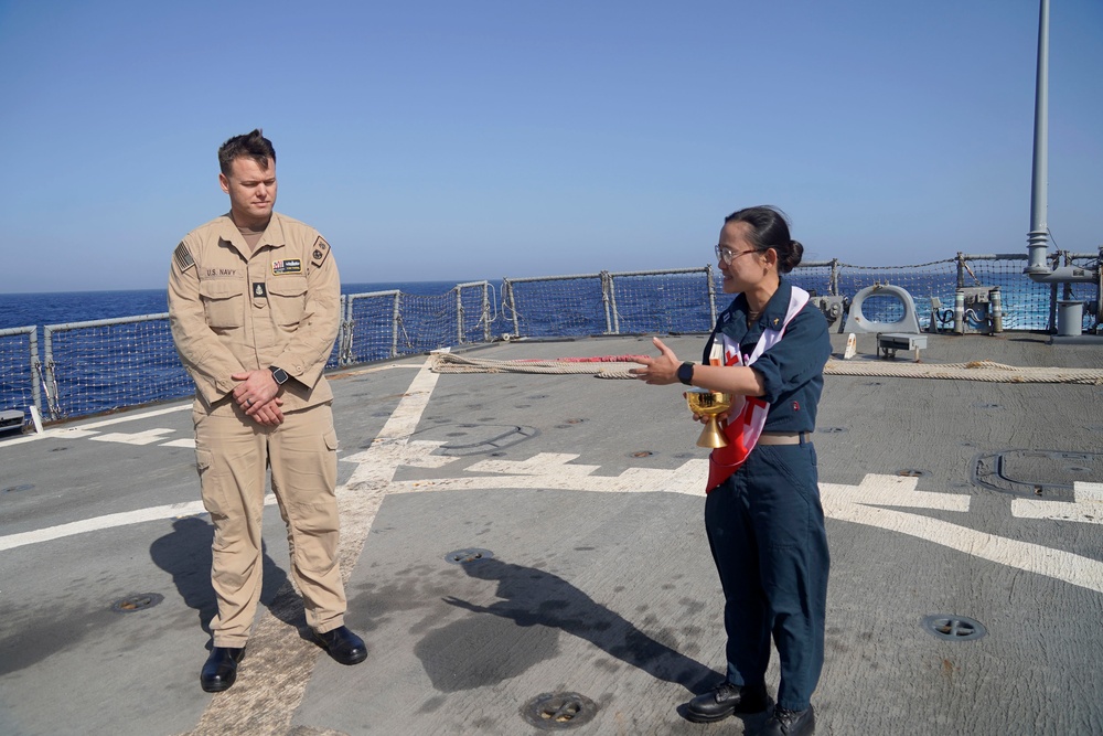 USS Carney Hosts a Baptism in the Red Sea