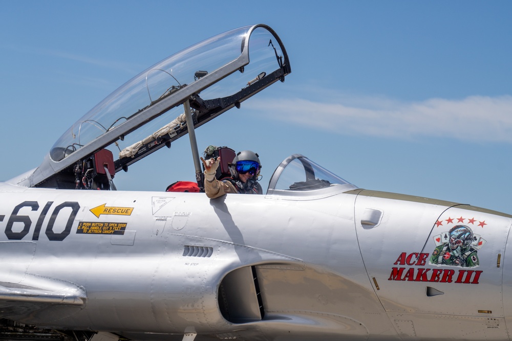 T-33 Shooting Star performs for spectators at The Great Texas Airshow