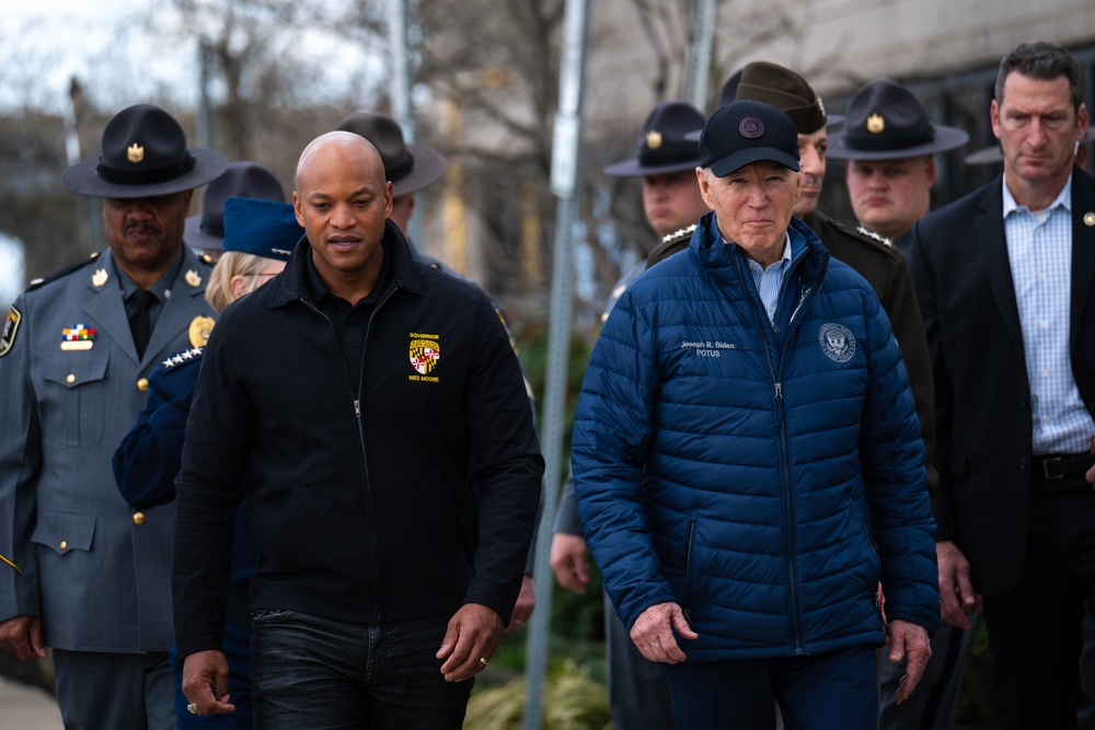 President Biden visits Baltimore after Key Bridge collapse