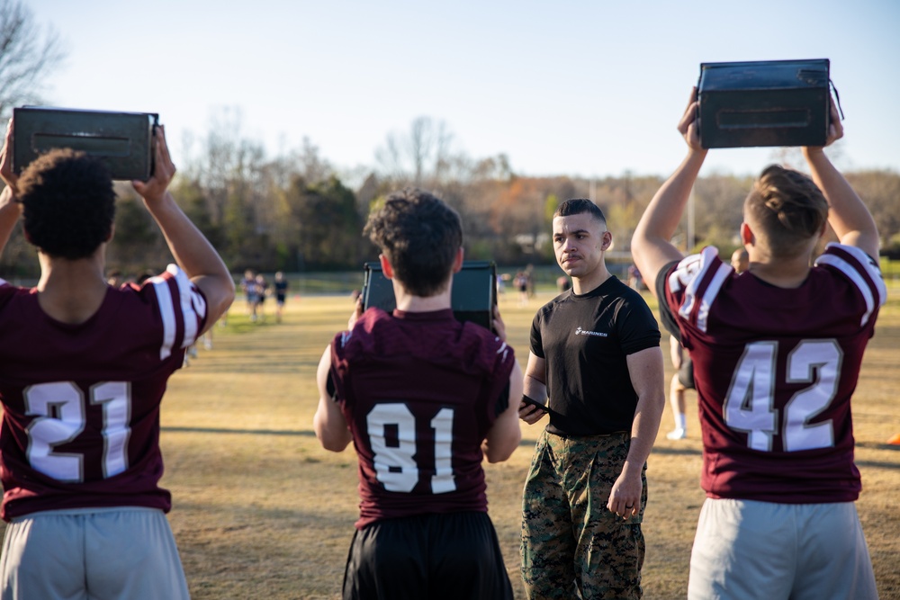 U.S. Marines train students at Madisonville North Hopkins High School