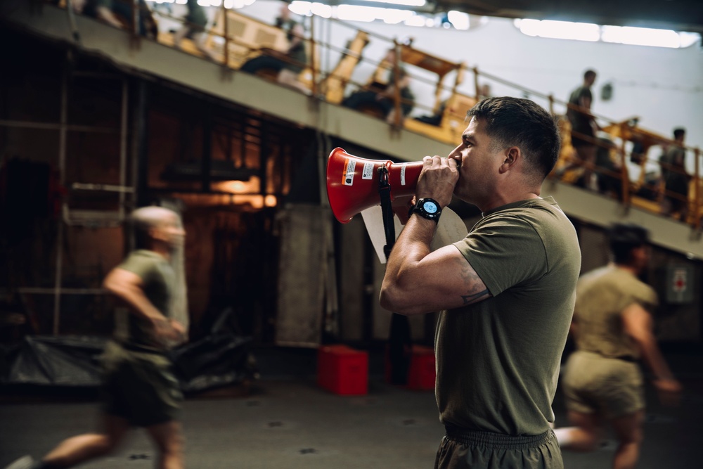 Backbone of the Corps: 15th MEU Conducts NCO PT Aboard USS Boxer