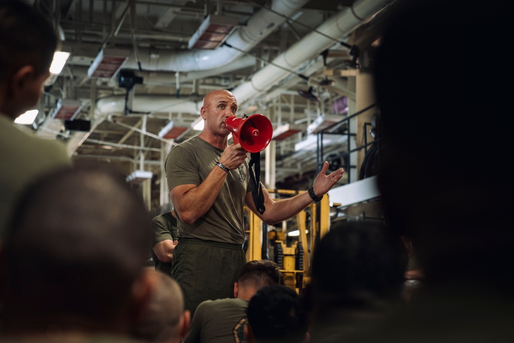 Backbone of the Corps: 15th MEU Conducts NCO PT Aboard USS Boxer