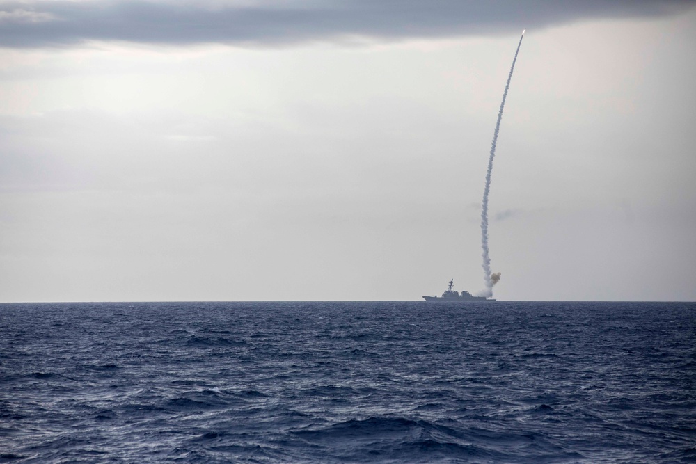 USS Ralph Johnson Conducts Missile Launch