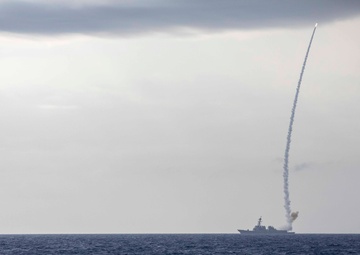 USS Ralph Johnson Conducts Missile Launch