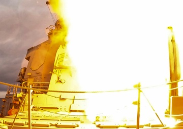 USS Ralph Johnson Conducts Missile Launch