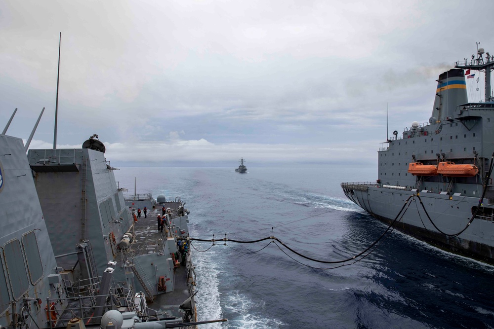 USS Ralph Johnson and USS Howard Conduct Replenishment-at-Sea