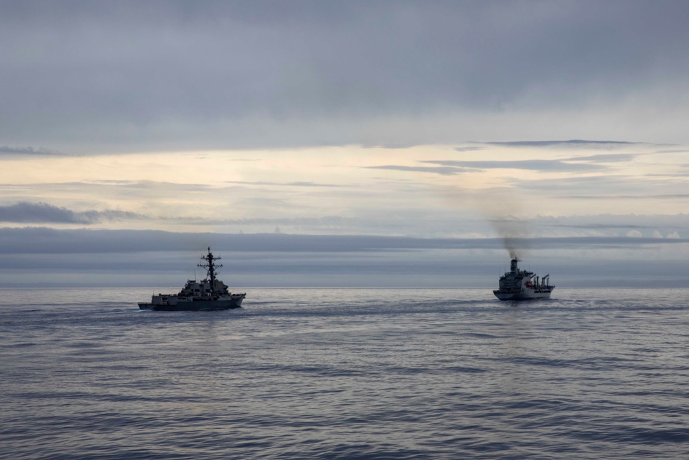 USS Ralph Johnson and USS Howard Conduct Replenishment-at-Sea