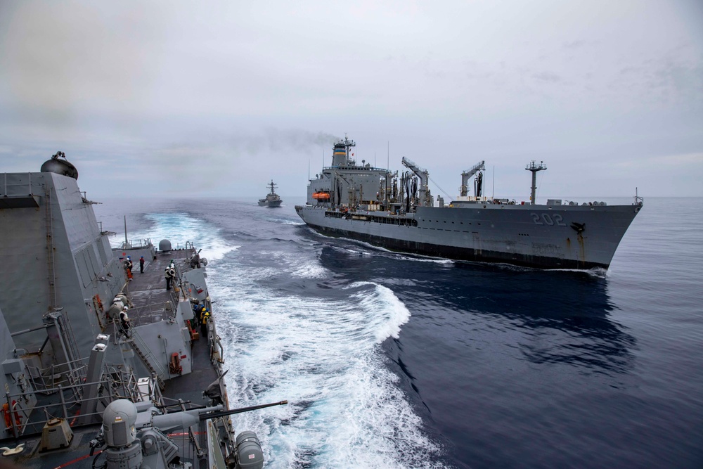 USS Ralph Johnson and USS Howard Conduct Replenishment-at-Sea