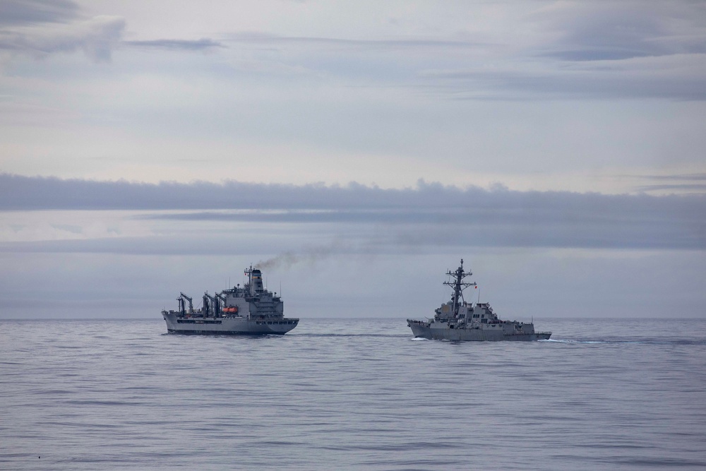 USS Ralph Johnson and USS Howard Conduct Replenishment-at-Sea