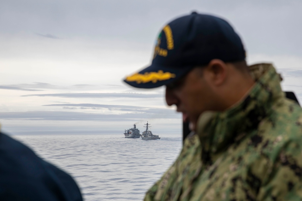 USS Ralph Johnson and USS Howard Conduct Replenishment-at-Sea