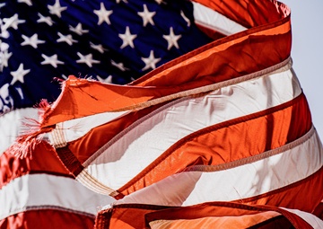 The U.S. Flag Waves On
