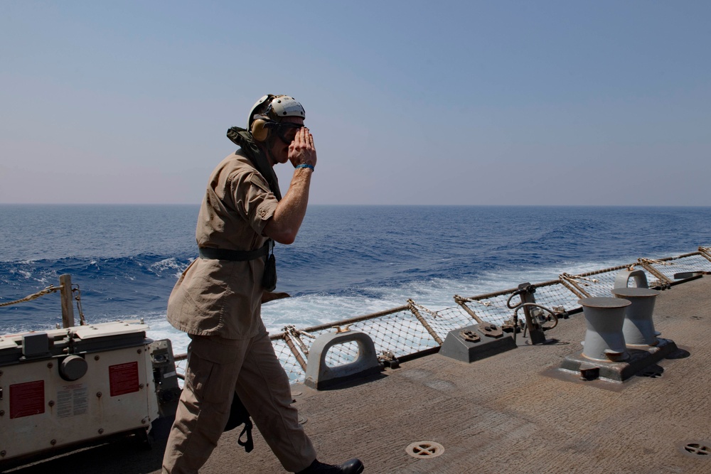 USS Mason Bids Farewell to Departing XO in the Red Sea