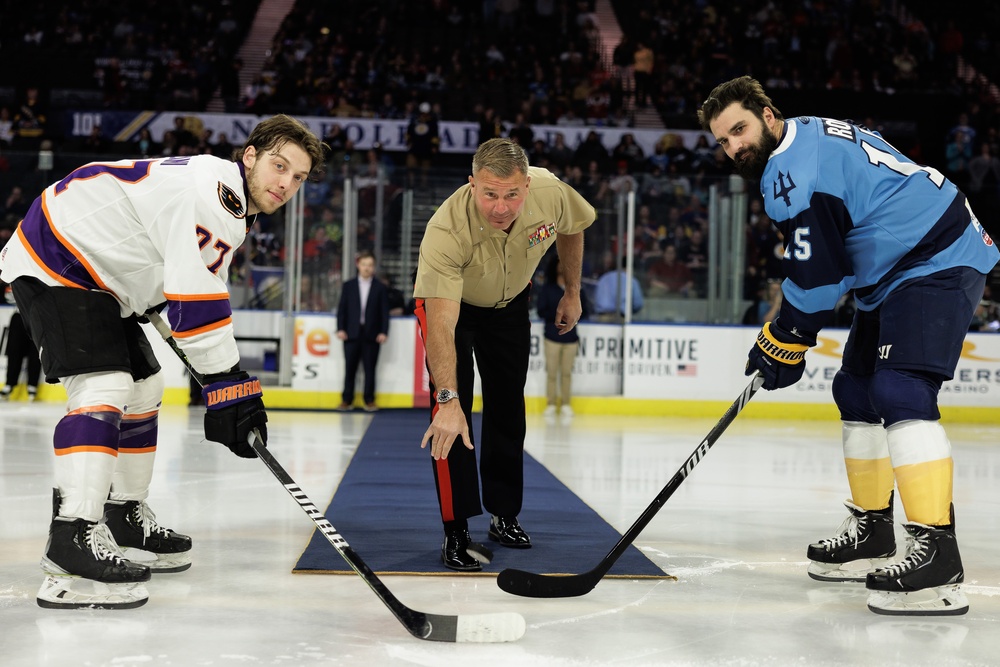 MARFORCOM DCOM Drops Puck at Admirals Fundraiser Game for NMCRS