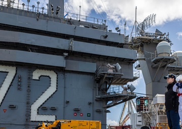 Abraham Lincoln departs from homeport