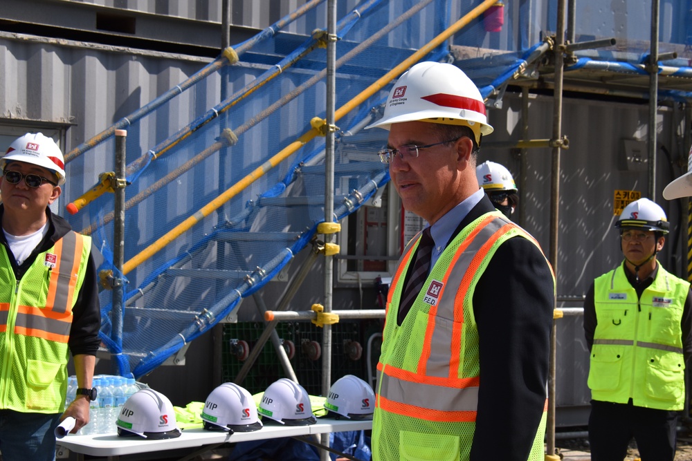 SES tours barracks under construction at Camp Humphreys, South Korea