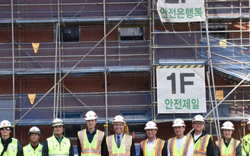 SES tours barracks under construction at Camp Humphreys, South Korea