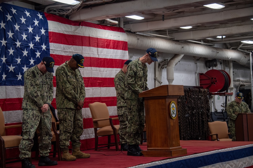 USS New Orleans (LPD 18) Change of Command on March 22, 2024