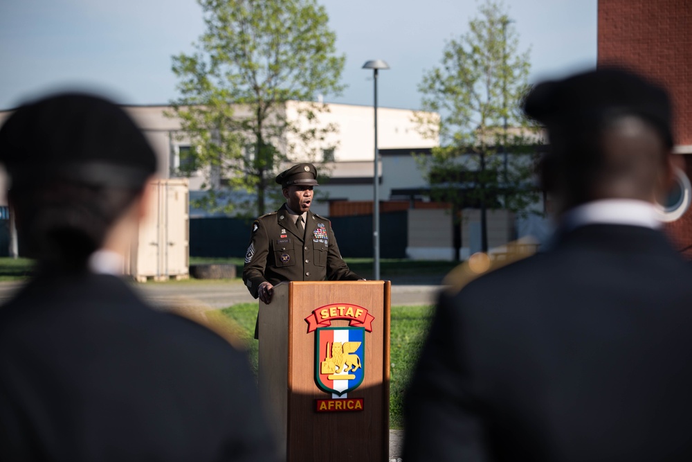 Sgt. Maj. Alphonzo Hunter's promotion ceremony