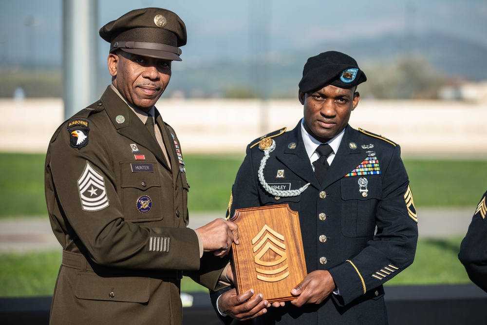 Sgt. Maj. Alphonzo Hunter's promotion ceremony