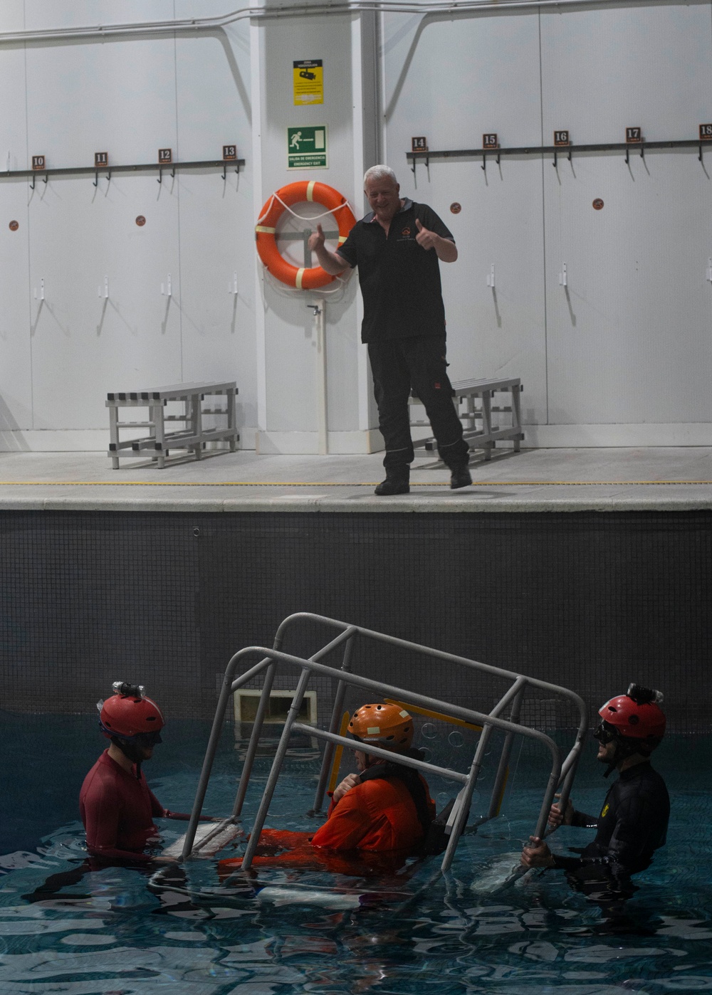 Rota Middle-High School's NJROTC Students Tour Underwater Egress Training Facility