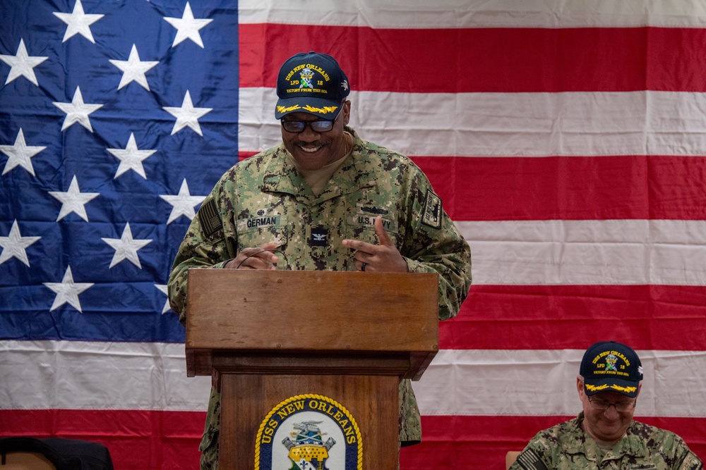 USS New Orleans (LPD 18) Change of Command on March 22, 2024