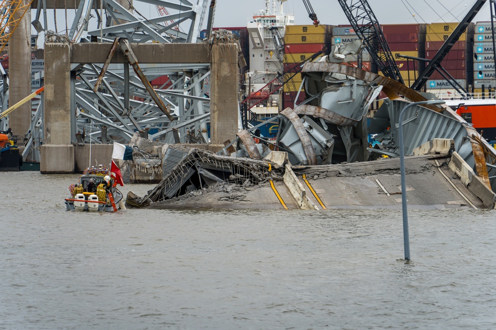 Key Bridge debris removal continues