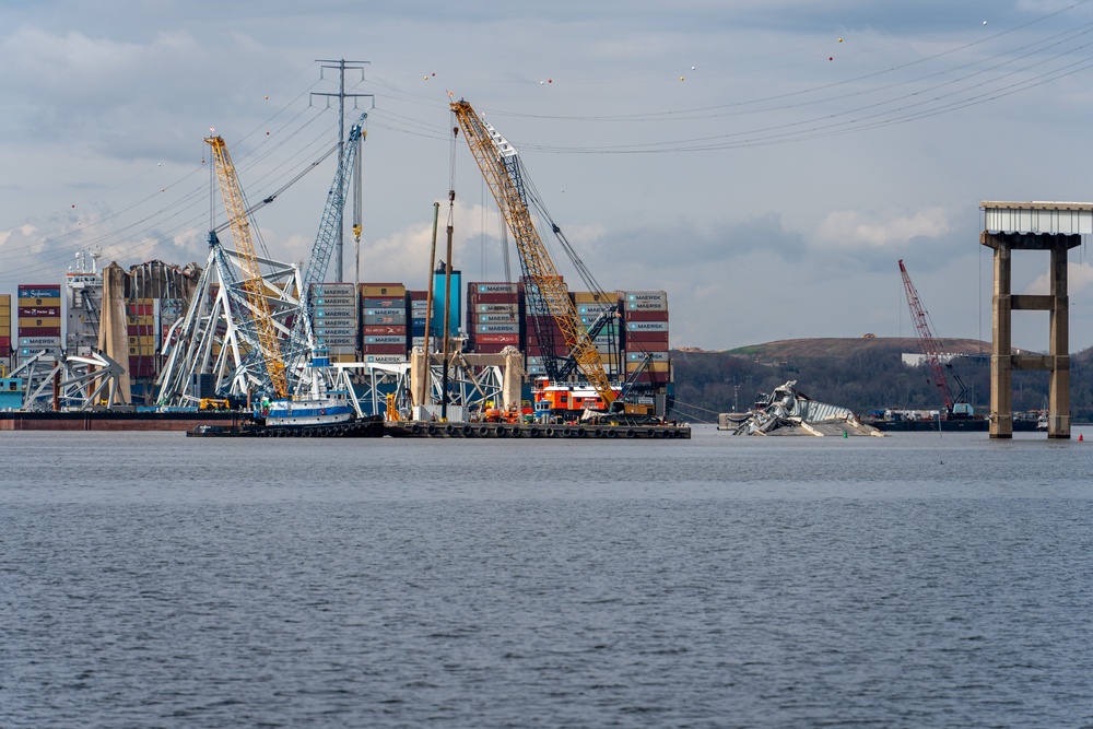 Key Bridge debris removal continues