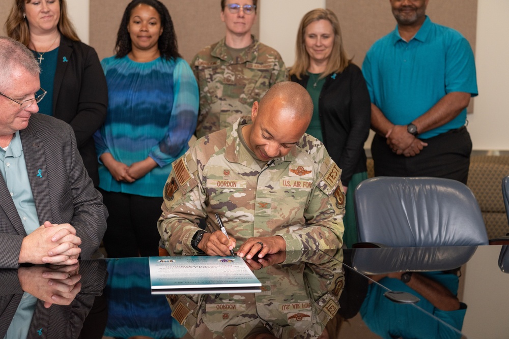 AEDC commander proclaims April as Sexual Assault Awareness and Prevention Month across the complex
