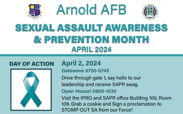 AEDC commander proclaims April as Sexual Assault Awareness and Prevention Month across the complex