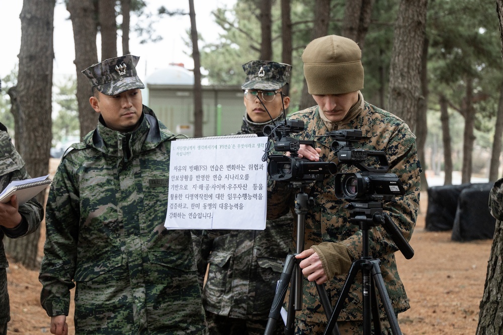 U.S. Marines, Koreans work together to provide public affairs support during Freedom Shield 24