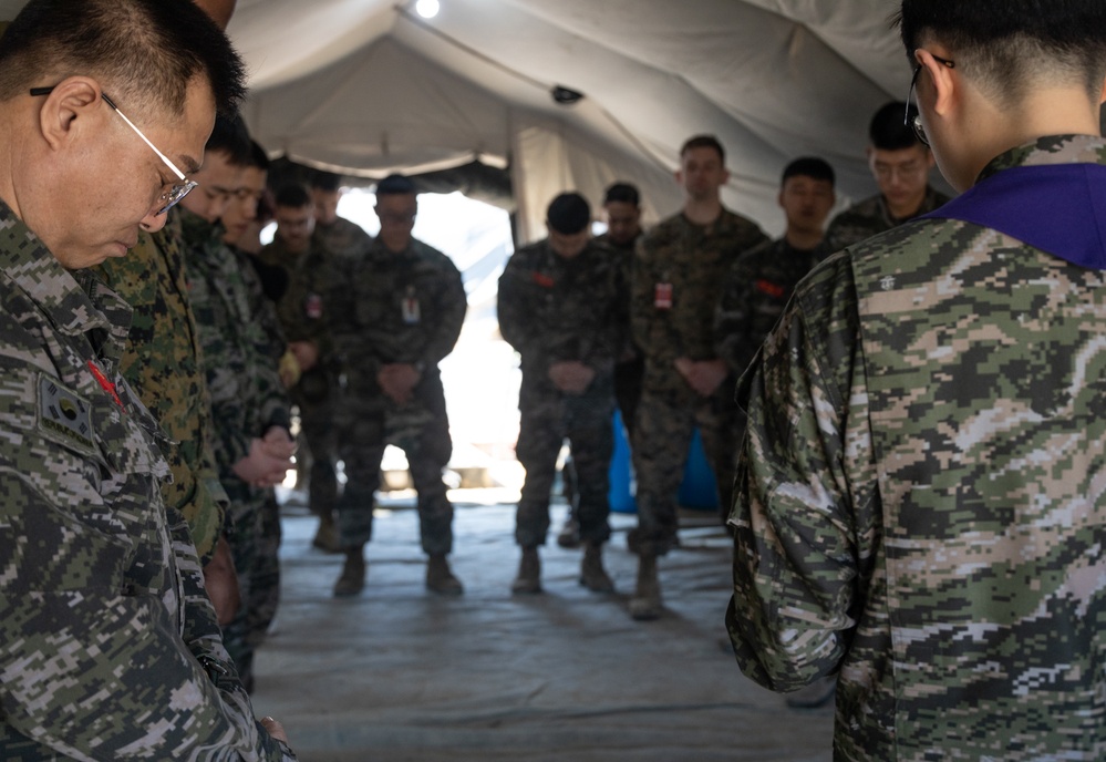 U.S. Marines, Koreans join for religious services during Freedom Shield 24